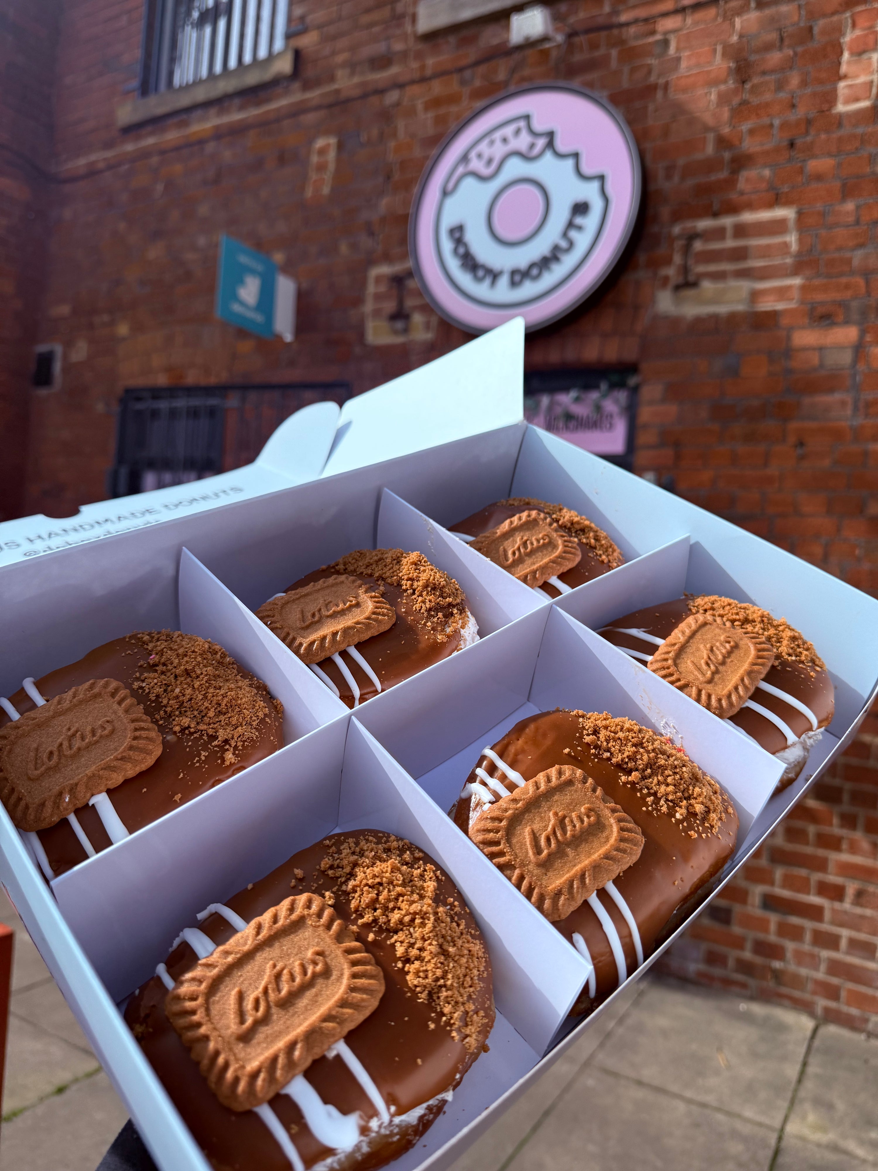 Box of 6 Biscoff Filled Donuts (Vegan)