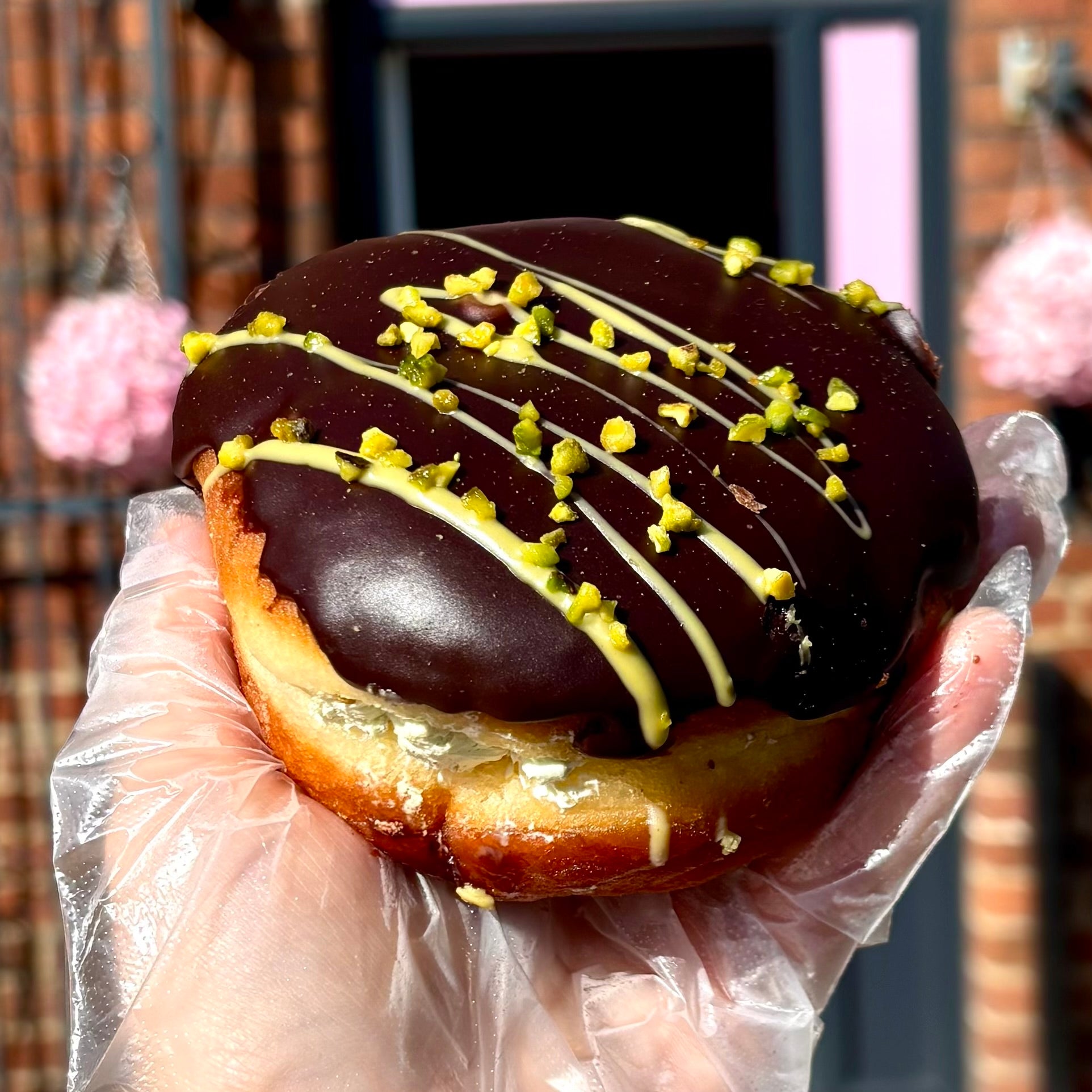Dubai Chocolate Filled Donut (Vegetarian)