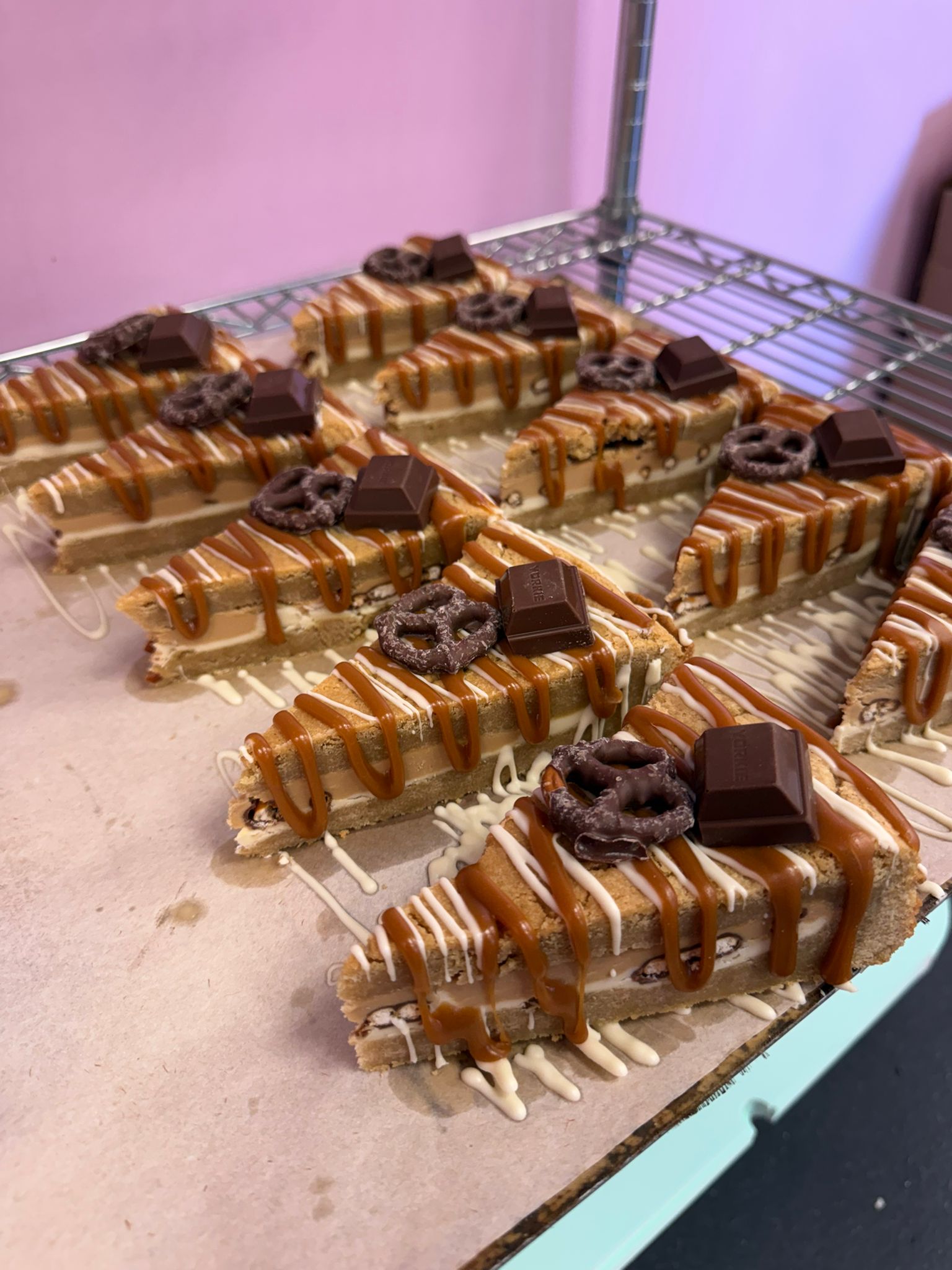 Salted Caramel Yorkie & Chocolate Pretzel Cookie Pie