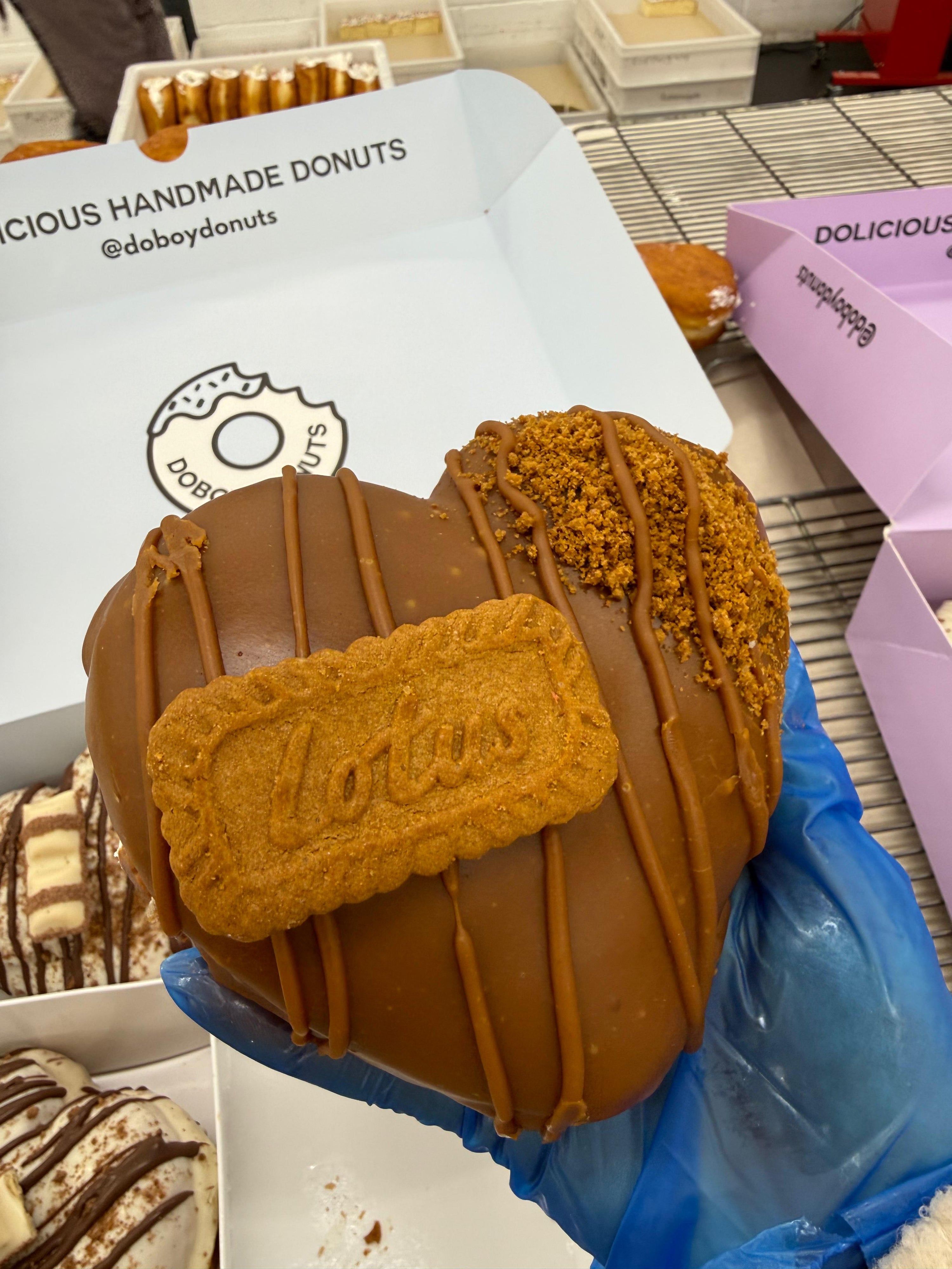 Biscoff Filled Heart Donut (Vegan)