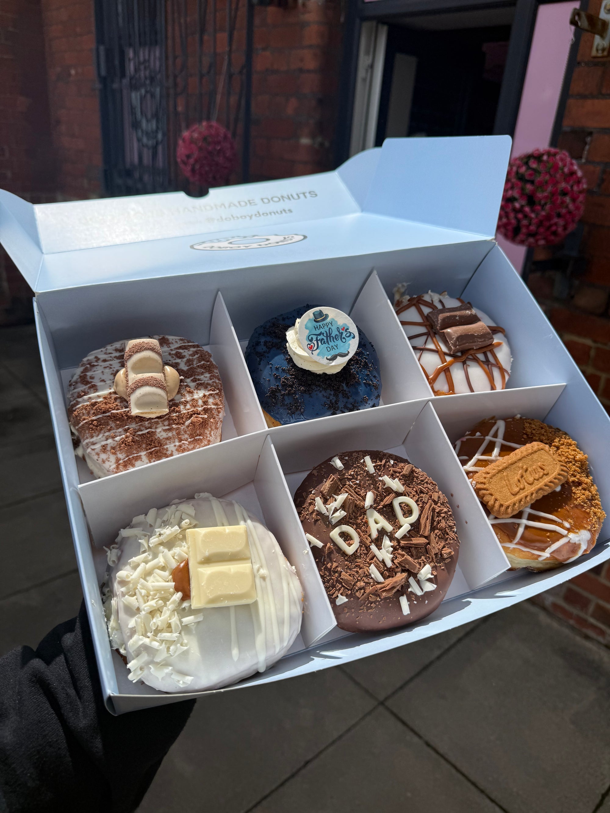 Box of 6 Fathers Day Limited Edition Handmade Donuts - Pre Order for Friday delivery only.